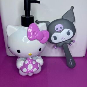 Sanrio Hello Kitty Soap Dispenser and Kuromi Mirror Set